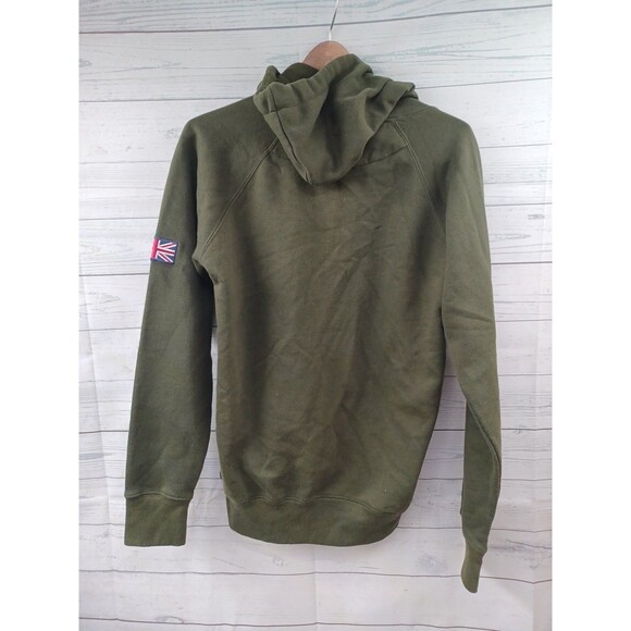 London England Hoodie Unisex Sz M Olive Green Flag - Picture 4 of 6